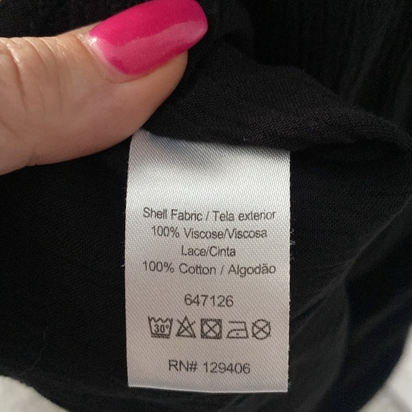 VENUS Black Gauze Maxi Dress Tiered w Open Lace Between Adjustable Straps L NWOT - Picture 11 of 11